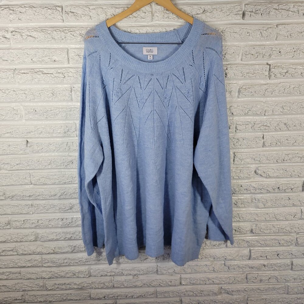 Croft & Barrow Women's 5X Sweater Blue Crew Neck Super Soft Cozy Plus SWE185E